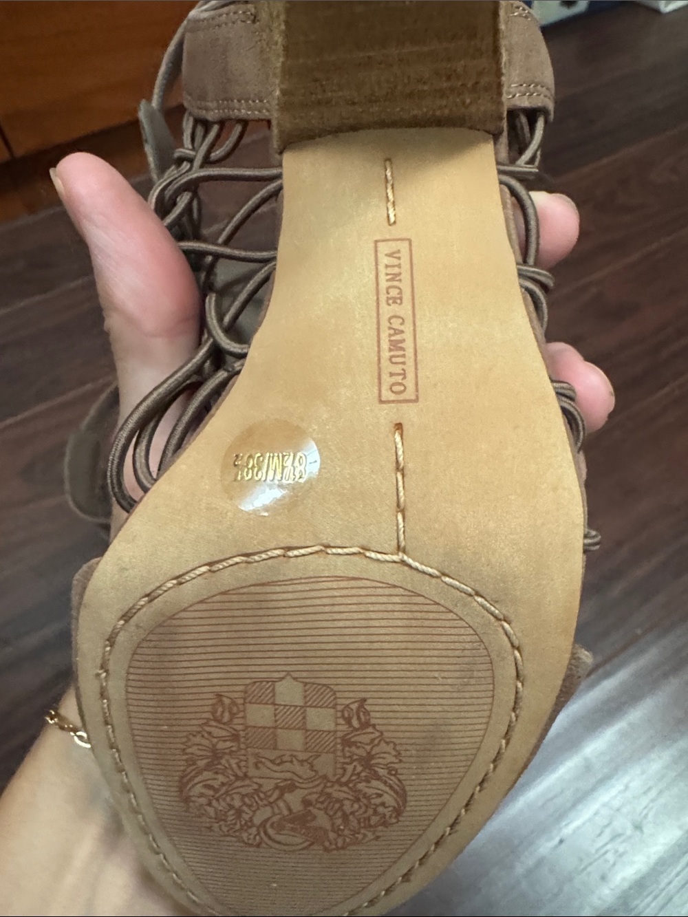 Vince Camuto Brown Suede Strappy Block Heel Sandals NWOT - Picture 6 of 6